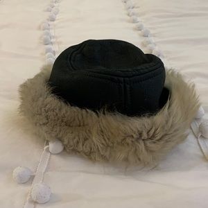 Real leather hand made winter hat